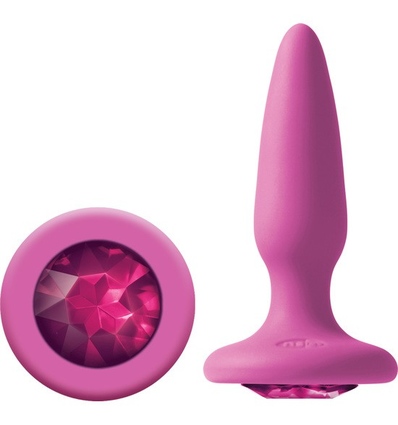 Glams mini plug silicona con gema - rosa