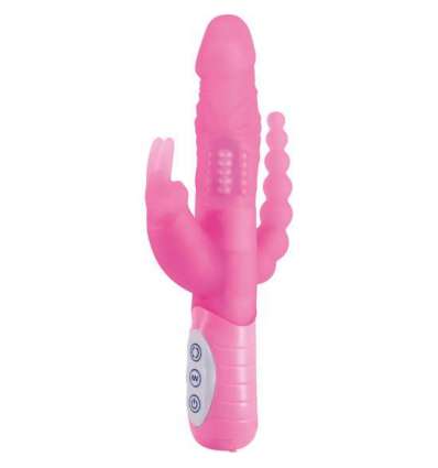 E rabbit slimine triple play- vibrador triple estimulación rosa