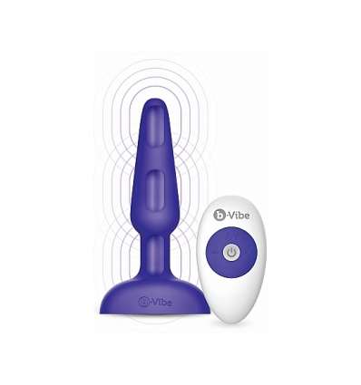 Trio plug vibrador con mando - morado