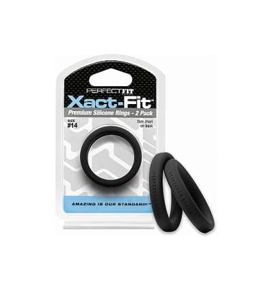 Xact-fit pack de 2 anillos de silicona 14,4cm - negro