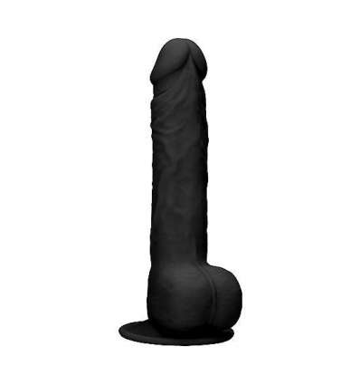 Pene de silicona con testículos 24cm - negro