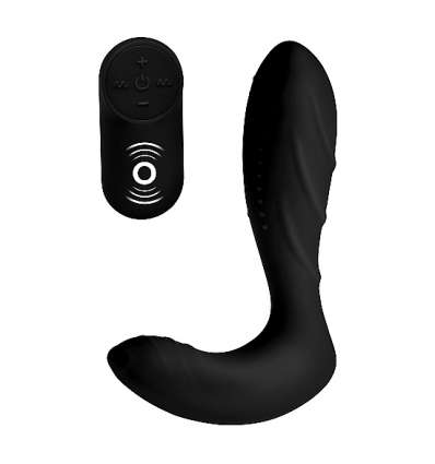 Vibrador para próstata de silicona con control remoto - negro