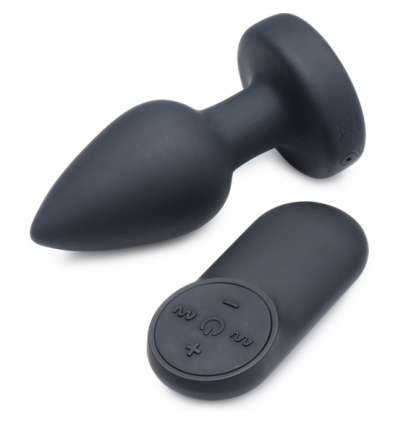 Plug anal vibrador de silicona -largo -negro