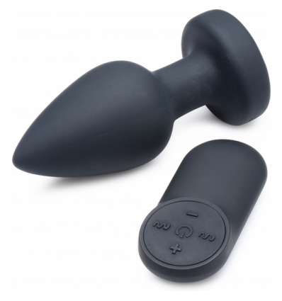 Plug anal vibrador de silicona -medio  -negro