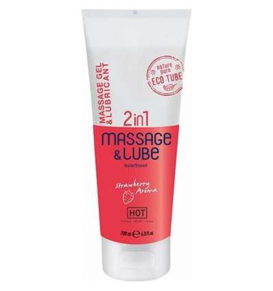 Hot massage & glide gel 2in1 fresa 200ml