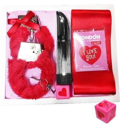 Kit erótico vibrador i love you - rojo