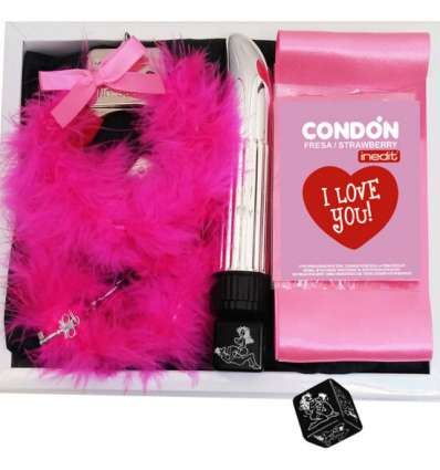 Kit erótico vibrador i love you malibú dado lovers