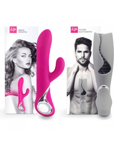 Loverspremium - venus & vulcan set para parejas rosa y gris