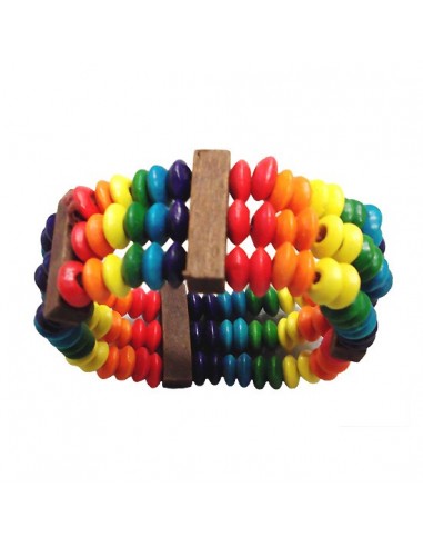 Pulsera cuentas de madera orgullo lgbt