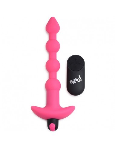 Plug vibrador de bolas anales de silicona - rosa