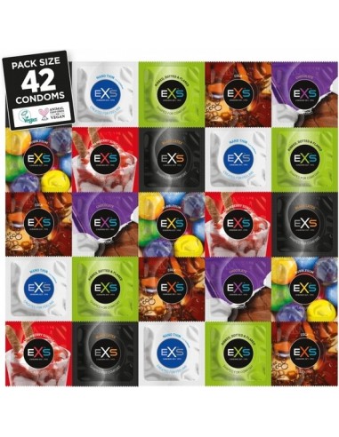 Exs pack preservativos variados sabores - 42 uds