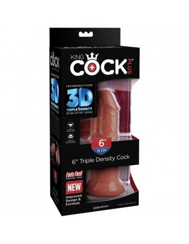 Triple density cock 6 inch - marrón