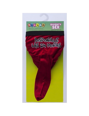 Tanga rojo terciopelo trompa musical disponibles las 24 horas