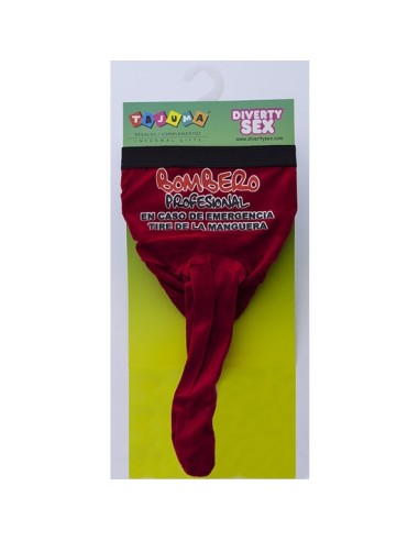 Tanga rojo terciopelo trompa musical bombero profesional