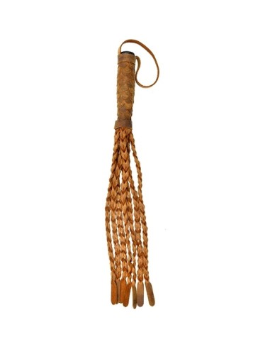 Braided 15 tails with 6 handle - italian leather 53x4cm