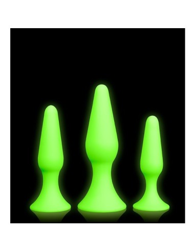 Ouch! butt plug set - glow in the dark