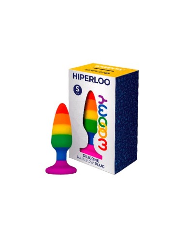 Wooomy hiperloo plug rainbow de silicona - talla s