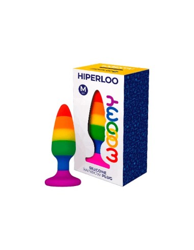 Wooomy hiperloo plug rainbow de silicona - talla m